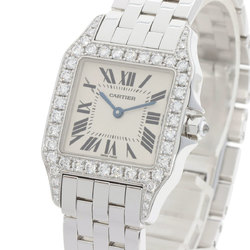 Cartier WF9004Y8 Santos Demoiselle LM Bezel Diamond Watch K18 White Gold K18WG Women's CARTIER