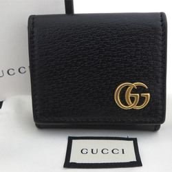 Gucci GUCCI coin case wallet GG Marmont leather/metal black x gold unisex 473959