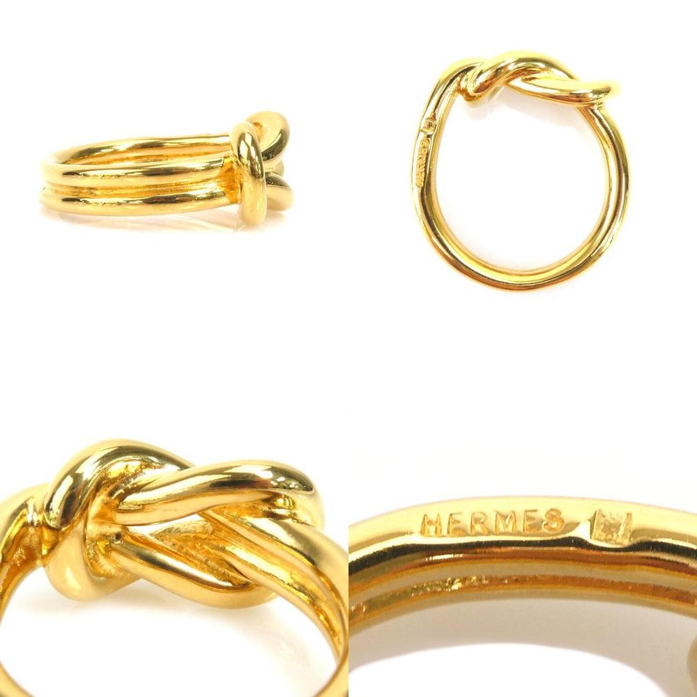 Hermes HERMES Scarf Ring H Logo Cadena Metal/Leather Gold x Orange Women's  | eLADY Globazone