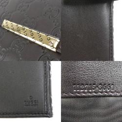 Gucci GUCCI long wallet sima leather dark brown gold unisex 112715