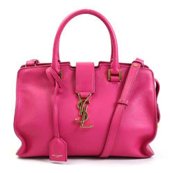 Saint Laurent SAINT LAURENT Handbag Crossbody Shoulder Bag Baby Kabas Leather Pink Gold Women's