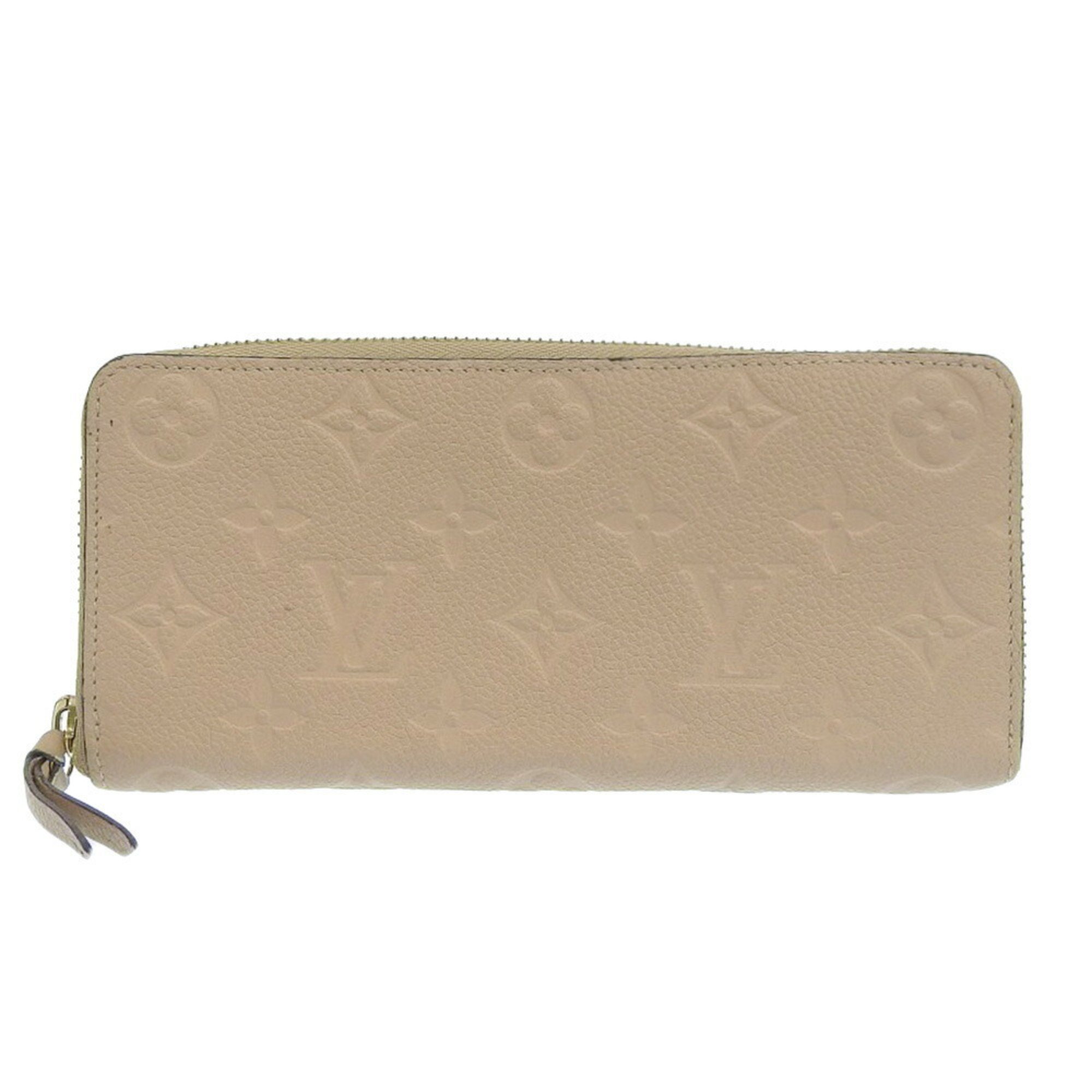 LOUIS VUITTON Louis Vuitton Portefeuille Clemence Long Wallet M60173 Monogram Implant Dune Beige SP4154 Ladies