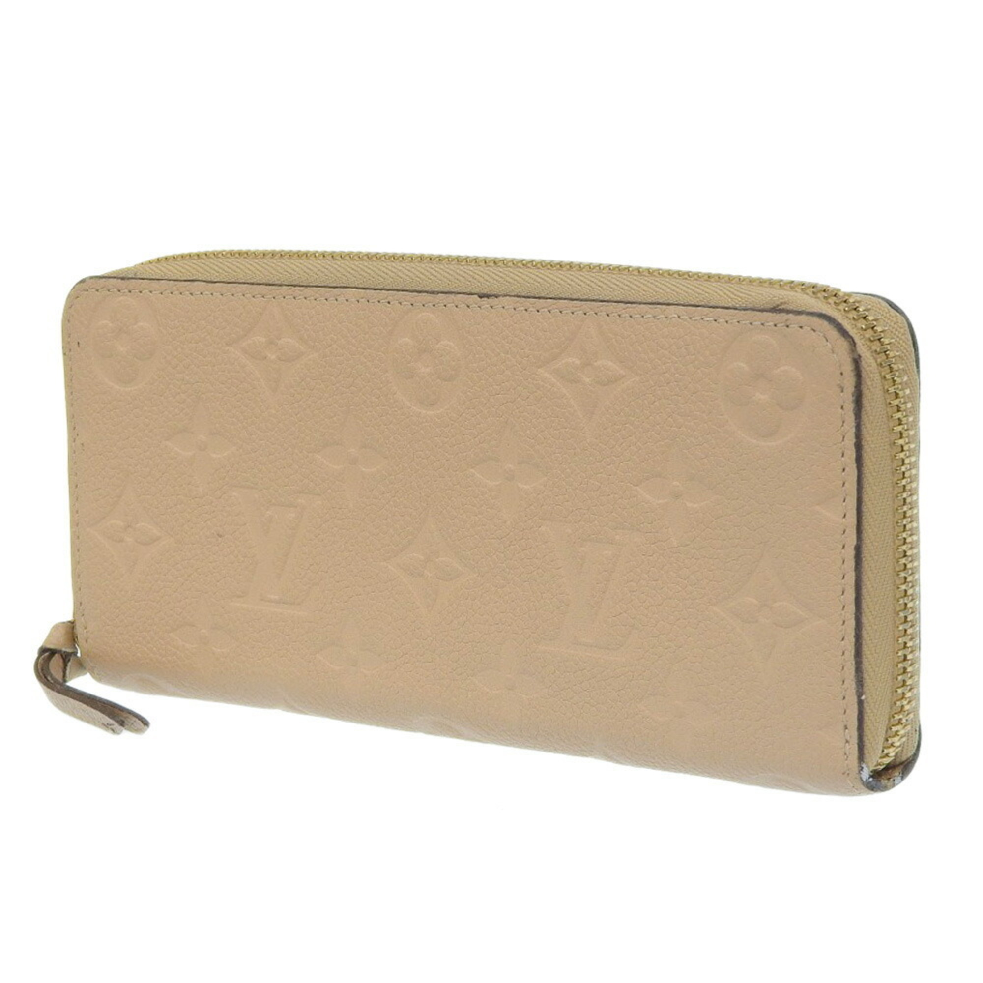 LOUIS VUITTON Louis Vuitton Portefeuille Clemence Long Wallet M60173 Monogram Implant Dune Beige SP4154 Ladies