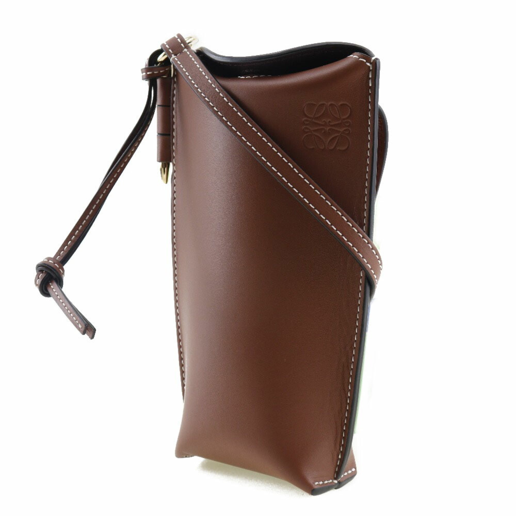 LOEWE Loewe Gate Pocket Shoulder Bag C650Z42X34 Calf Brown Unisex