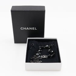 CHANEL Coco Mark Bracelet Metal Plastic Silver/Black 09V Women's