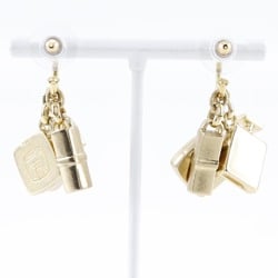 CHANEL Chanel 3P charm earrings here mark swing gold plated ladies