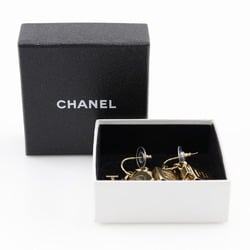 CHANEL Chanel 3P charm earrings here mark swing gold plated ladies