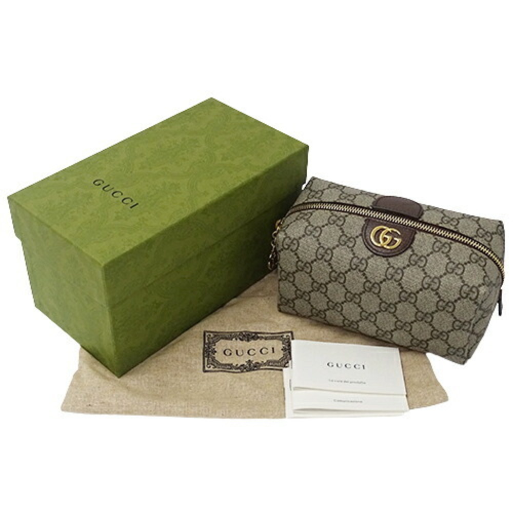 Gucci GUCCI Pouch Ladies Ophidia GG Supreme Brown Beige 548393