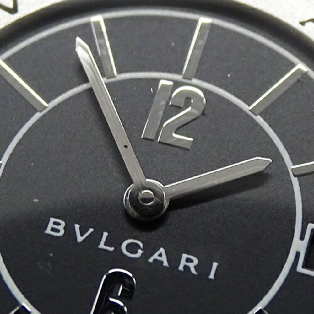 Bulgari, Accessories, Bvlgari Watch Mens Solotempo Date Quartz Stainless  Steel Ss St35s Silver Black