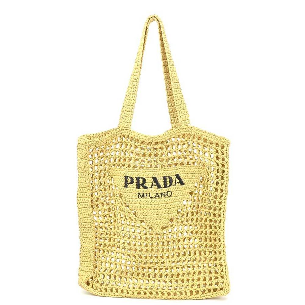 Prada Raffia Basket Tote Bag (Natural)