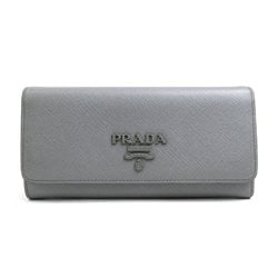 Prada PRADA bi-fold long wallet leather gray unisex 1MH132