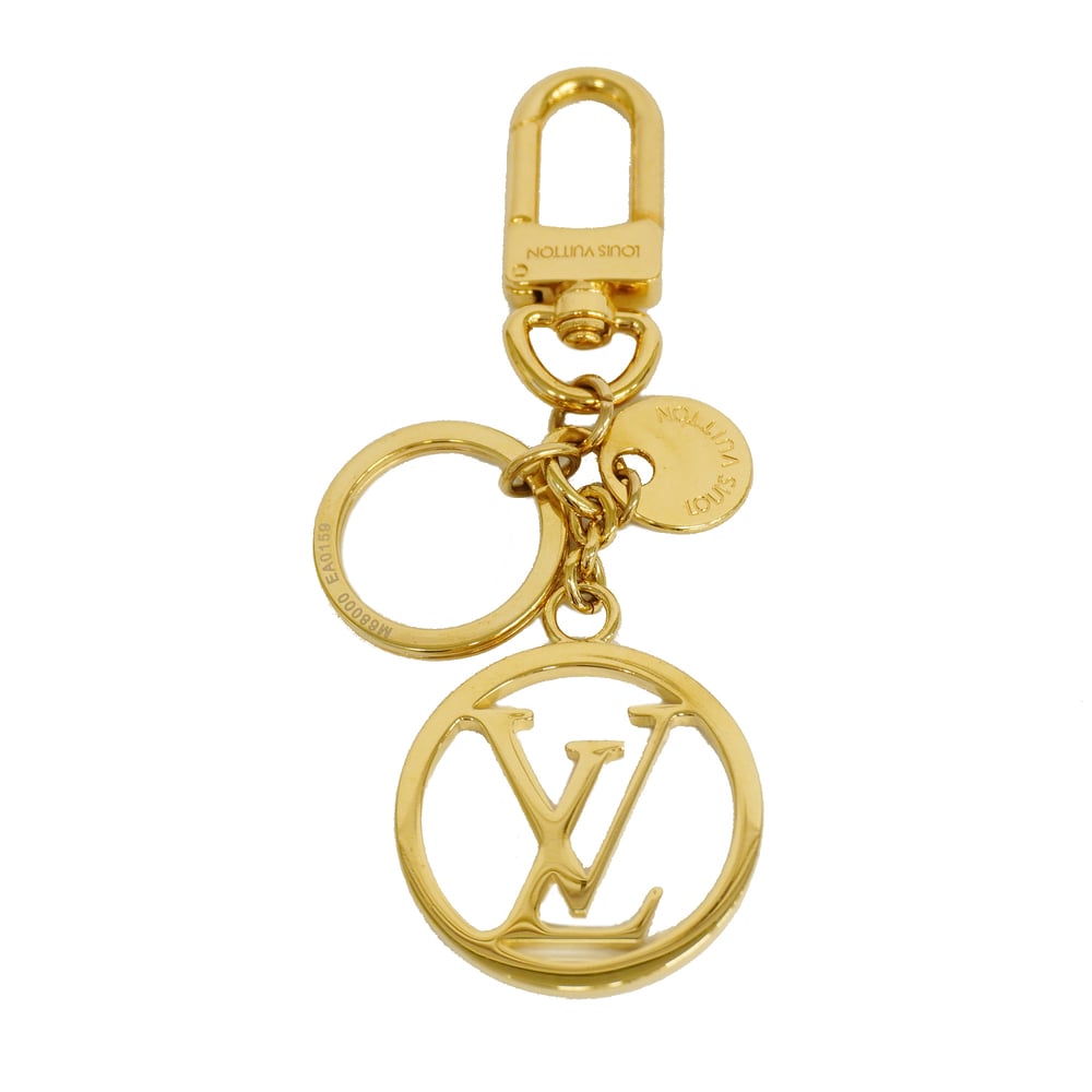 Auth Louis Vuitton Keychain Bag Charm LV Circle M68000 Keyring