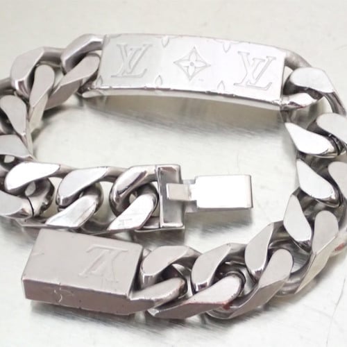 Louis Vuitton LOUIS VUITTON Bracelet Monogram Chain Metal Silver