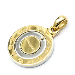 Bvlgari Horoscope Charm Stainless Steel,Yellow Gold (18K) Diamond Men,Women Fashion Pendant Necklace