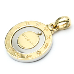 Bvlgari Horoscope Charm Stainless Steel,Yellow Gold (18K) Diamond Men,Women Fashion Pendant Necklace (Gold)