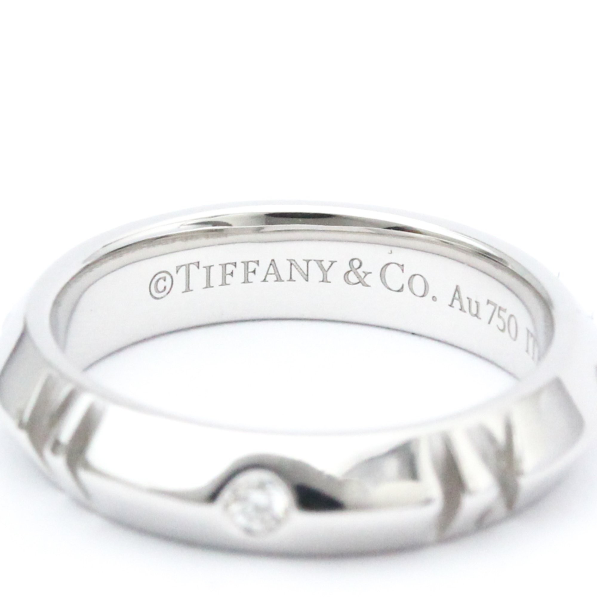 Tiffany Atlas X Closed Narrow Ring White Gold (18K) Fashion Diamond Band Ring Silver