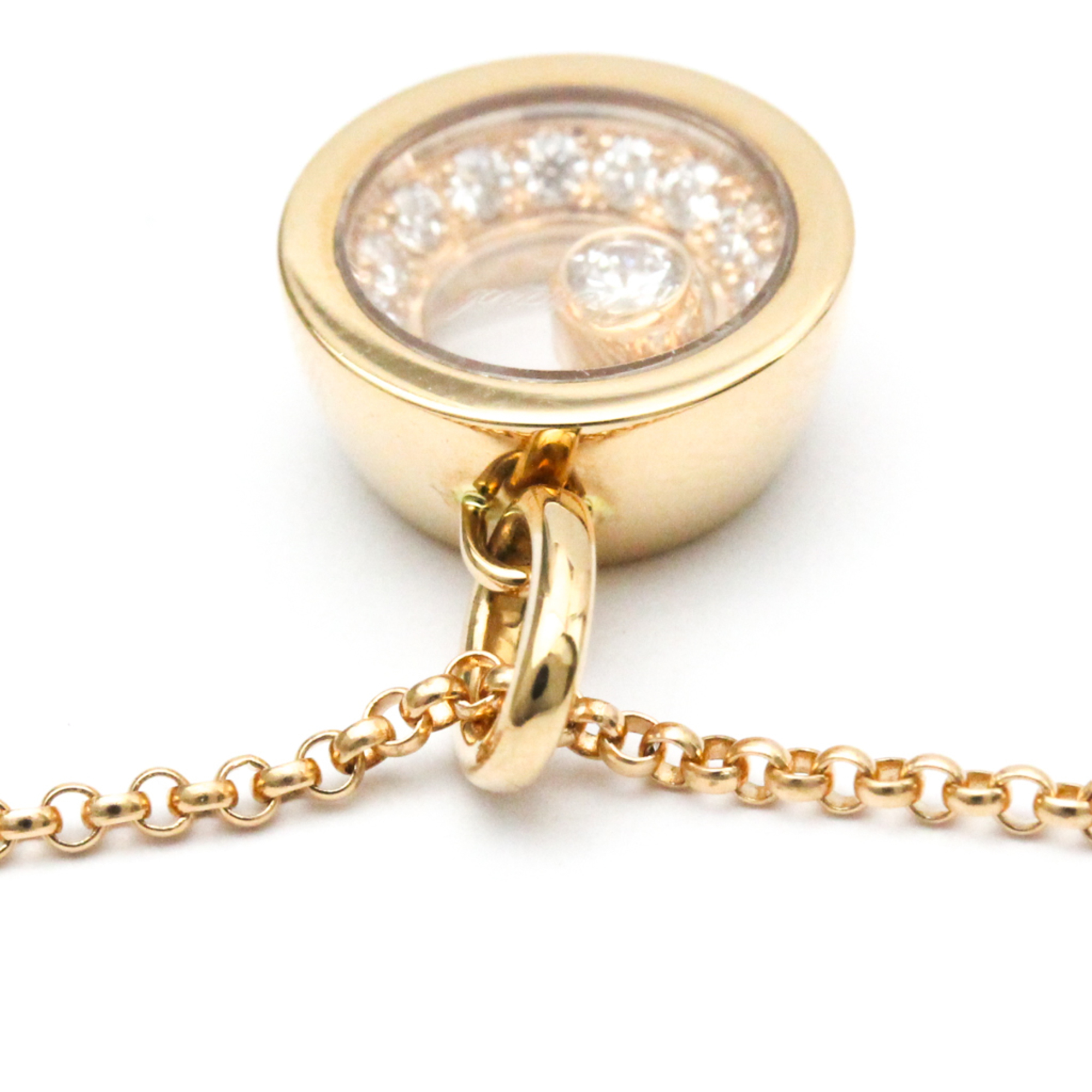 Chopard Happy Diamonds Necklace 797789/5001 Pink Gold (18K) Diamond Men,Women Fashion Pendant Necklace Carat/0.32 (Pink Gold)