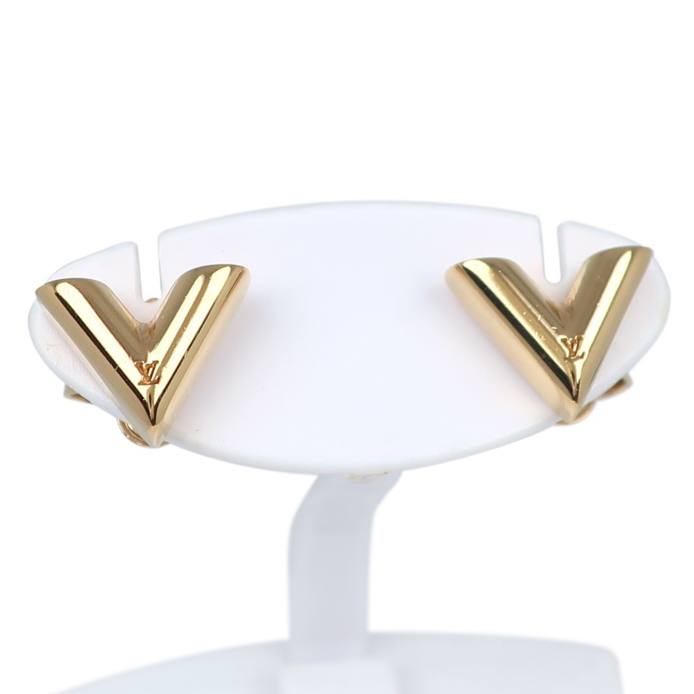 Louis Vuitton Essential V Stud Earrings Gold M68153