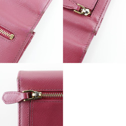 PRADA Prada Long Wallet Ribbon 1M1132 Saffiano Peonia Pink Women's