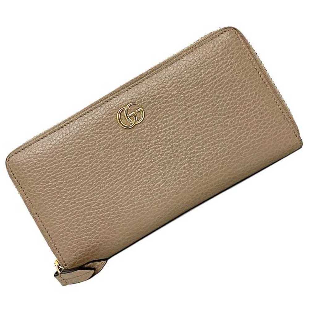 Gucci Round Long Wallet Pink Beige Gold Marmont 456117 Leather GUCCI GG  Women's