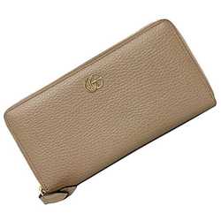 Gucci Round Long Wallet Pink Beige Gold Marmont 456117 Leather GUCCI GG Women's