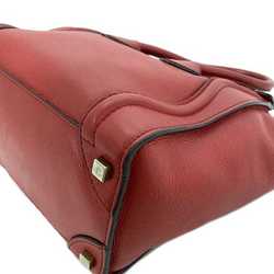 Celine Tote Bag Luggage Micro Shopper Red 167793 Leather CELINE Handbag Ladies