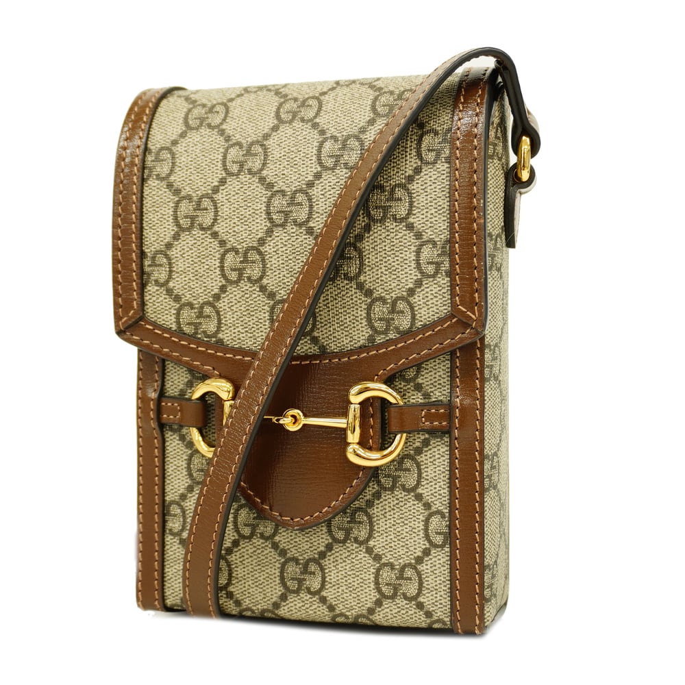 Auth Gucci Horsebit Shoulder Bag 625615 Women's Beige,Brown
