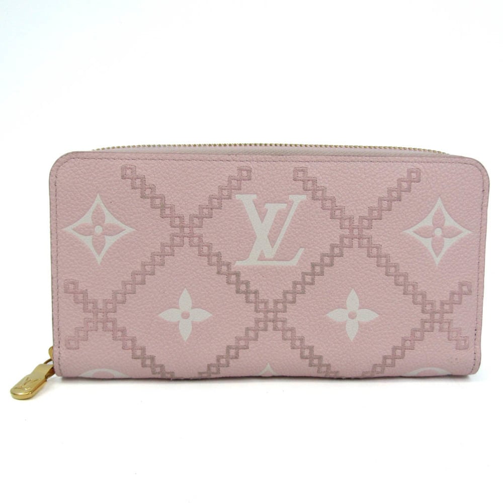 Louis Vuitton Monogram Empreinte Zippy Wallet M81138 Women's Monogram  Empreinte Long Wallet (bi-fold) Light Pink,White