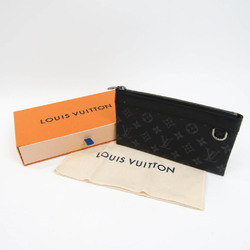 Louis Vuitton Pouch Pochette Discovery Black Monogram Eclipse M44323  Leather SP1189 LOUIS VUITTON D Ring Men's Clutch Bag Wallet
