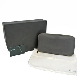 Valextra V9L06-028-FL-OC Men,Women Leather Long Wallet (bi-fold) Dark Gray
