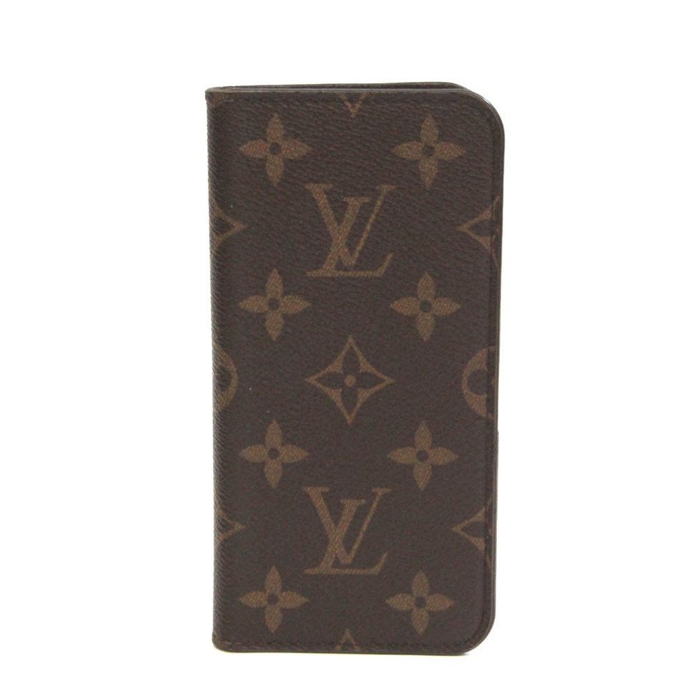 LV Wallet Flip Phone Case, Brown Leather