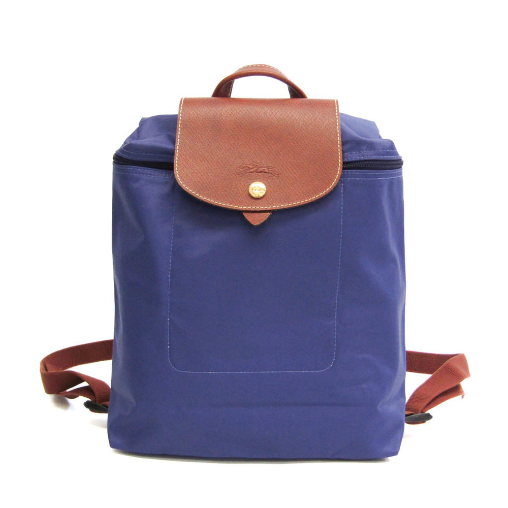 Longchamp Le Pliage Nylon & Leather Backpack in Blue