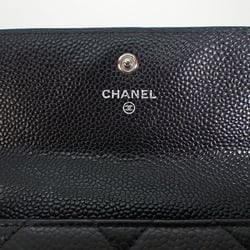 CHANEL Chanel caviar skin matelasse black long wallet