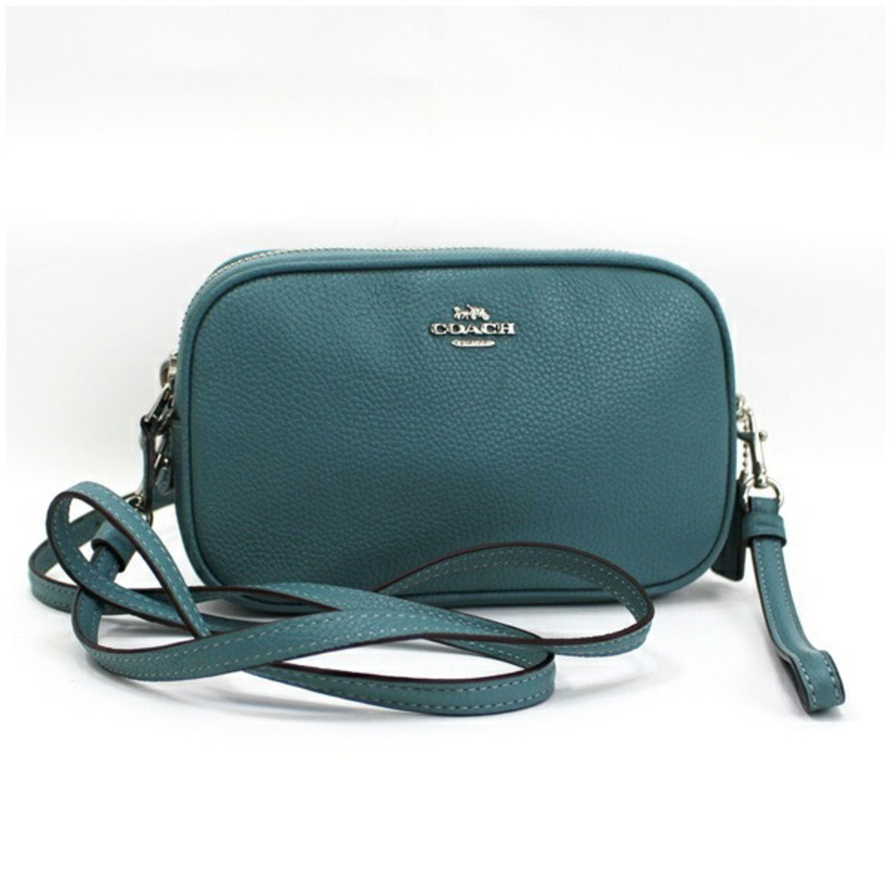 Coach shoulder bag crossbody clutch leather blue 65547 COACH ladies  pochette | eLADY Globazone