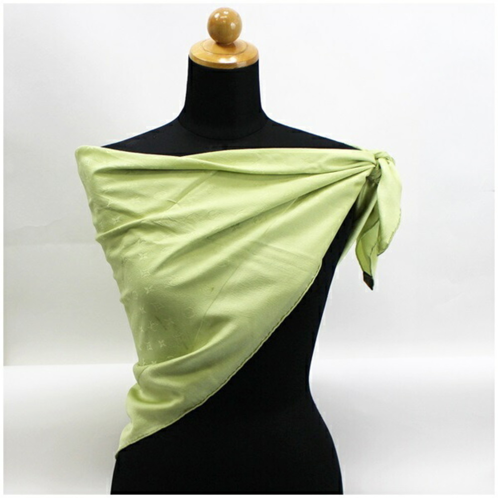 Louis Vuitton Light Green LV Monogram Silk Scarf For Sale at 1stDibs