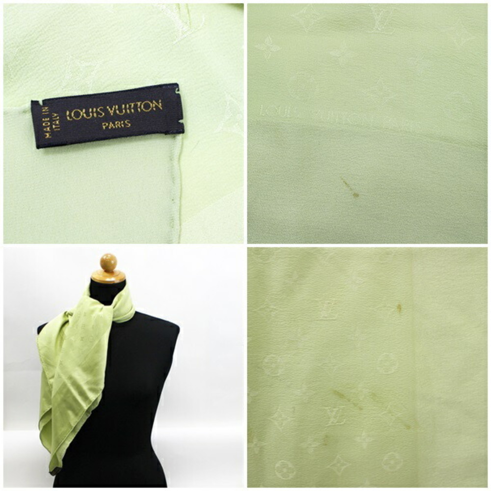 Louis Vuitton Light Green LV Monogram Silk Scarf For Sale at 1stDibs