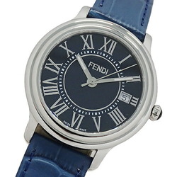 Fendi FENDI watch men's classico date quartz stainless steel SS leather 25400L black silver blue