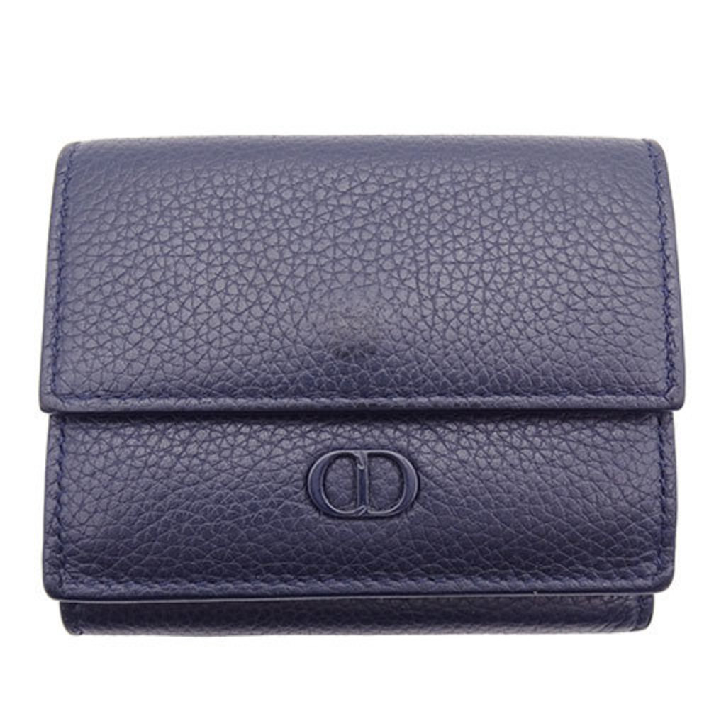 Christian Dior Wallet Women's Trifold Leather Black | eLADY Globazone