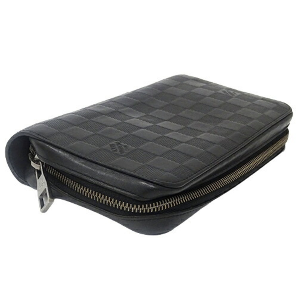 Auth Louis Vuitton Damier Infini Zippy XL N61254 Men's Long Wallet Onyx