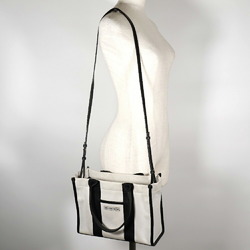 BALENCIAGA Balenciaga Hardware Tote Bag Small 2WAY Shoulder 671402 Canvas Black/White Ladies