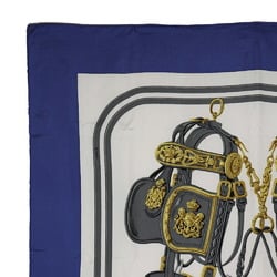 HERMES Hermes Carre 90 Scarf BRIDES de GALA Ceremony Horse Bridle Silk Blue Ladies