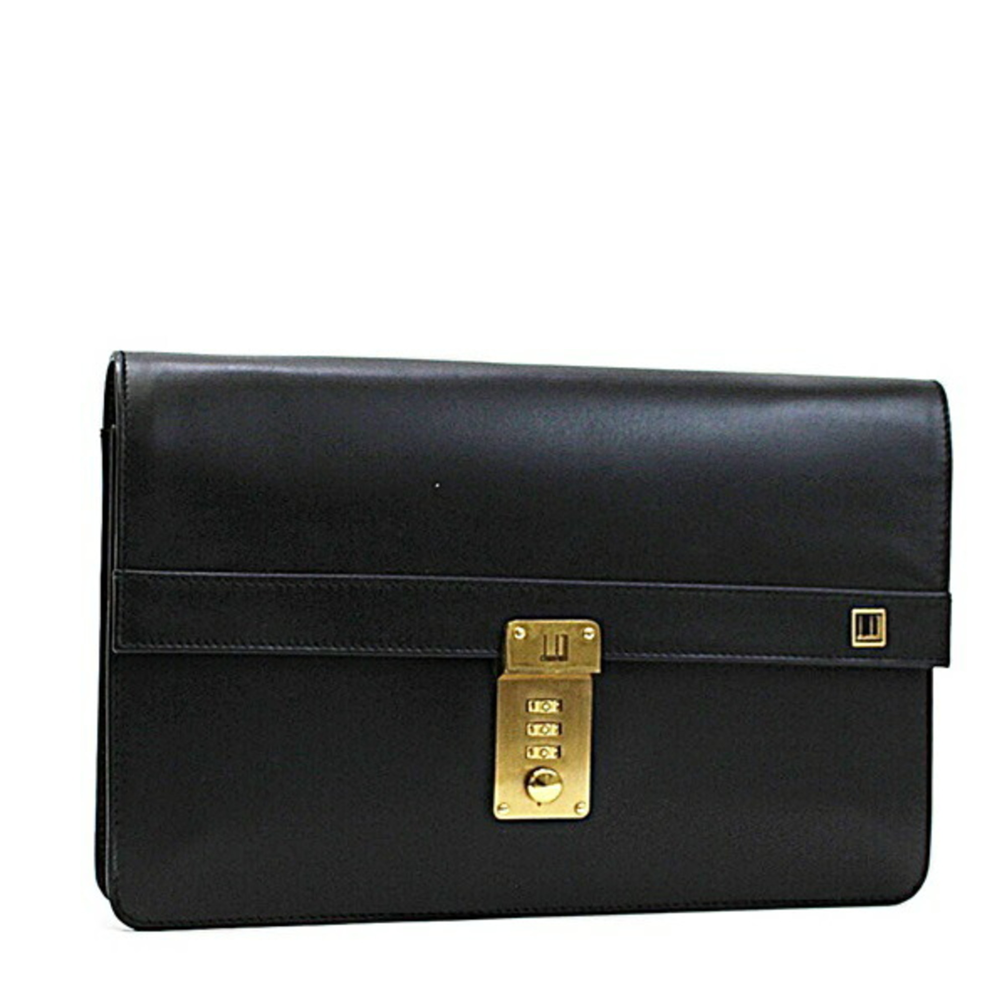 Dunhill Second Bag Clutch Dial Lock Leather Black dunhill Men's