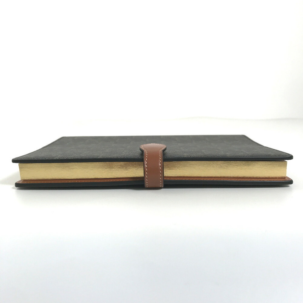 Celine - Medium Notebook Cover in Triomphe Canvas and Calfskin Leather - Brown - for Women