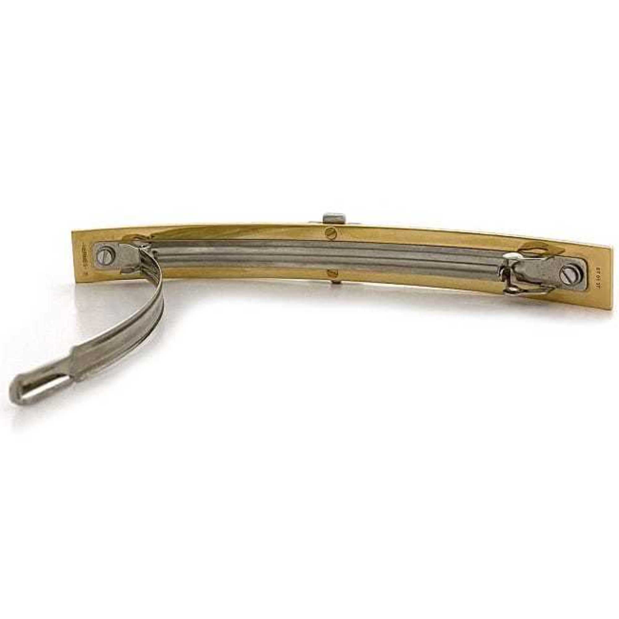 Hermes Valletta Irene GM Gold Silver Black Metal GP HERMES Barrette