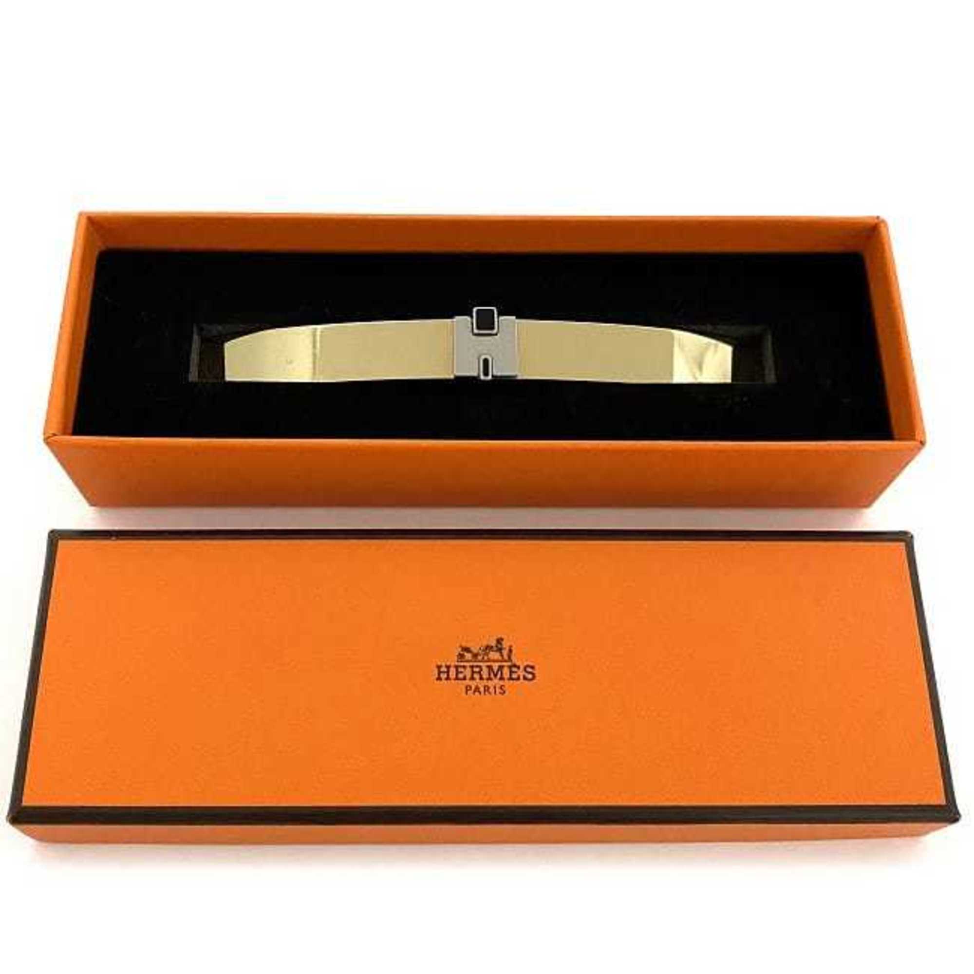 Hermes Valletta Irene GM Gold Silver Black Metal GP HERMES Barrette