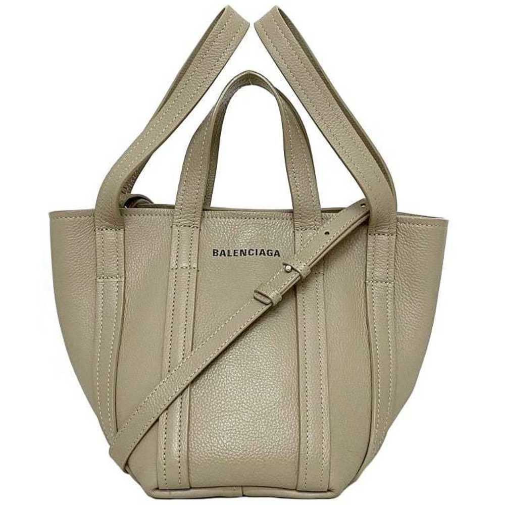 Balenciaga 2way Tote XS Beige Silver Everyday 672793 Leather