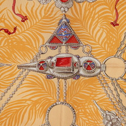 HERMES Hermes Carre 90 Scarf TERRES PRECIEUSES Silk Orange Women's