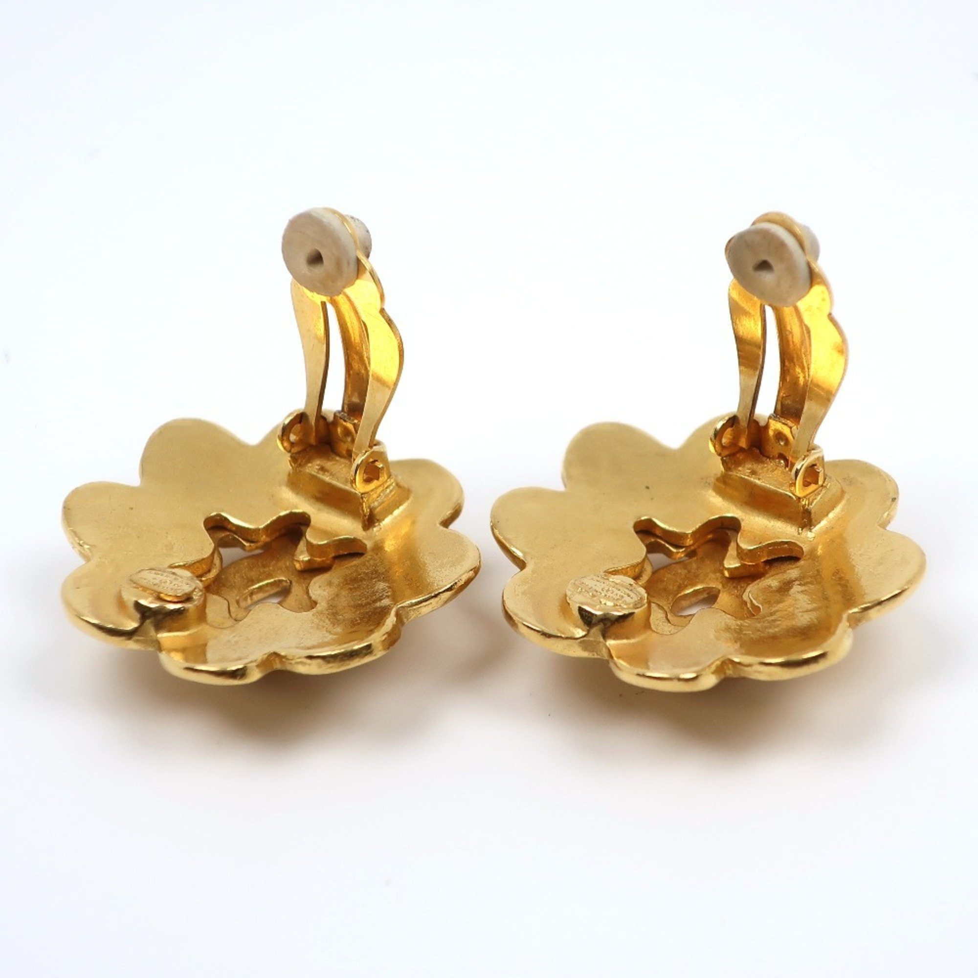 CHANEL Chanel Flower Earrings Coco Mark Vintage Gold Plated 96P Women's