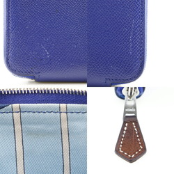HERMES Hermes Azap Silk In Long Wallet Vo Epsom x Blue Electric Blue/Silver Metal Fittings C Women's