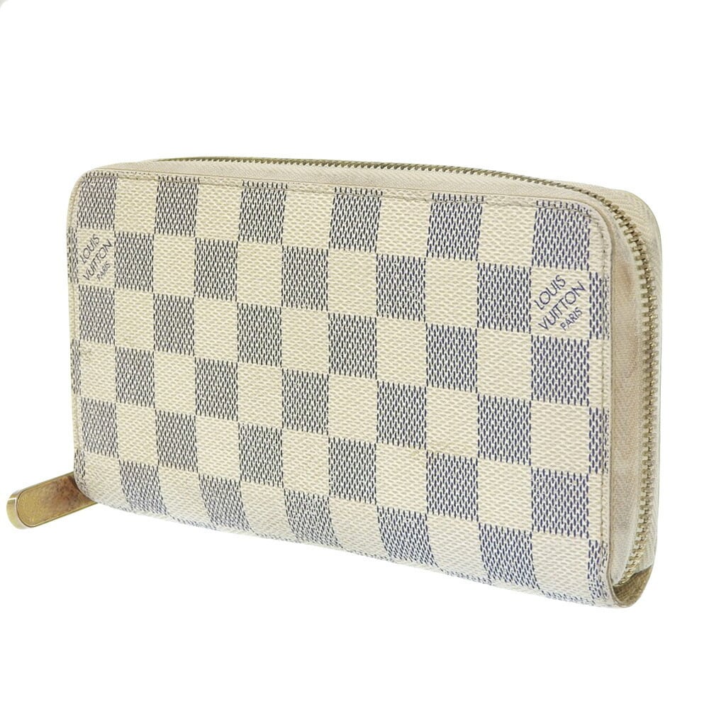 LOUIS VUITTON purse N60019 Zippy wallet Damier Azur Canvas white